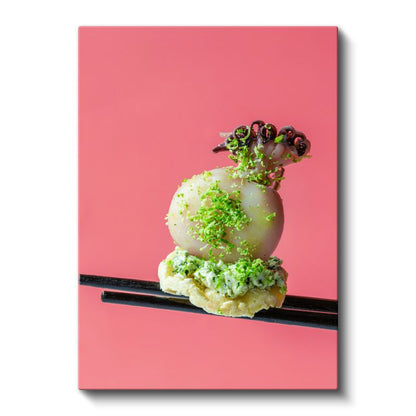 Deniz Mahsullü Dim Sum - Yeşil Garnitürlü Uzakdoğu Lezzeti Kanvas Tablo