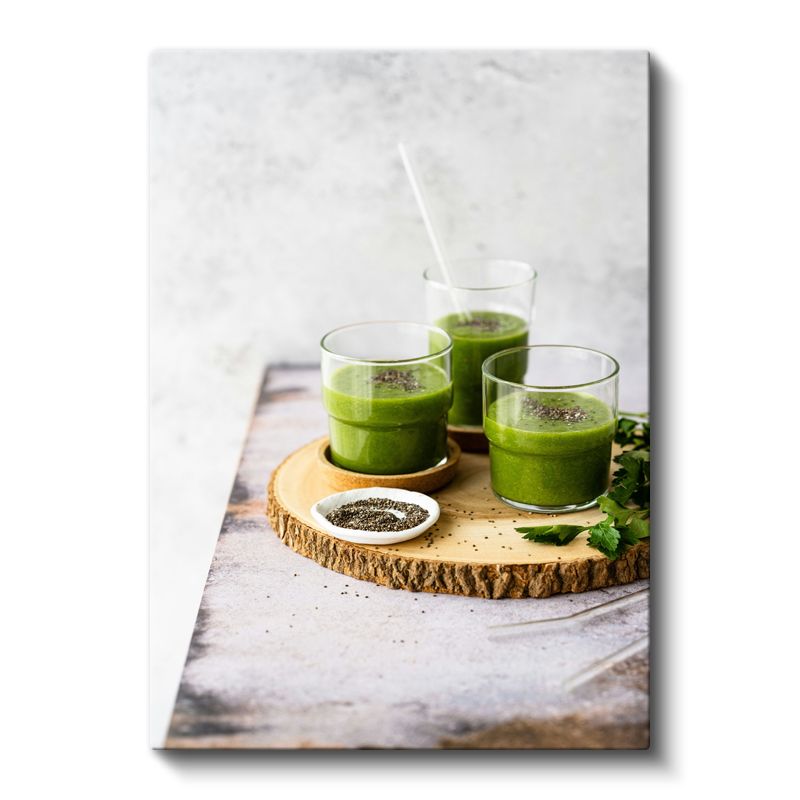 Yeşil Detoks - Chia Tohumlu Sağlıklı İçecekler Kanvas Tablo