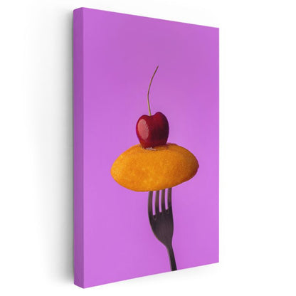 Kirazlı Portakal - Tatlı Meyve Kombinasyonu Kanvas Tablo