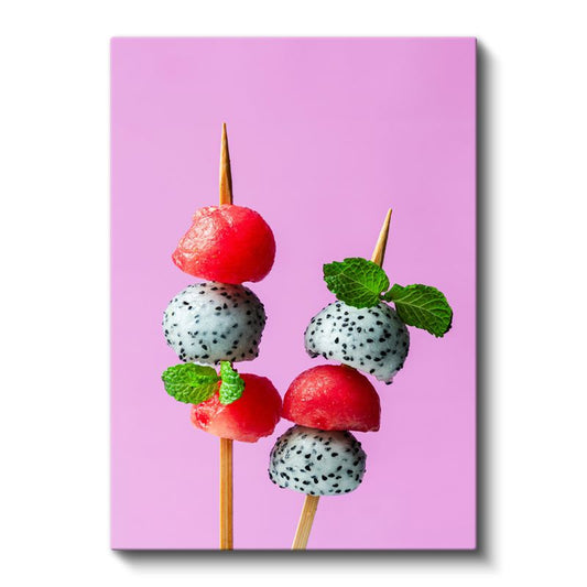 Tropik Meyve Şişleri - Ejder Meyvesi ve Karpuz Kanvas Tablo