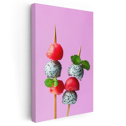 Tropik Meyve Şişleri - Ejder Meyvesi ve Karpuz Kanvas Tablo
