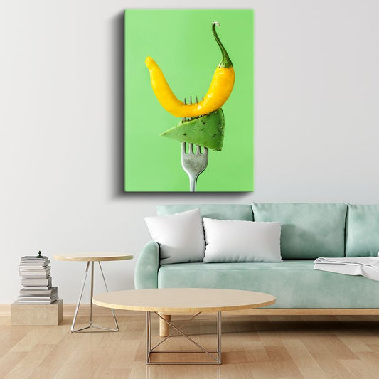 Acı Biber - Çatalla Yakalanan Lezzet Kanvas Tablo