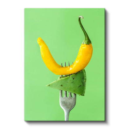 Acı Biber - Çatalla Yakalanan Lezzet Kanvas Tablo