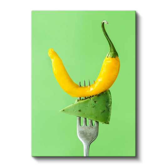 Acı Biber - Çatalla Yakalanan Lezzet Kanvas Tablo