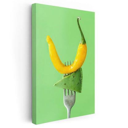 Acı Biber - Çatalla Yakalanan Lezzet Kanvas Tablo