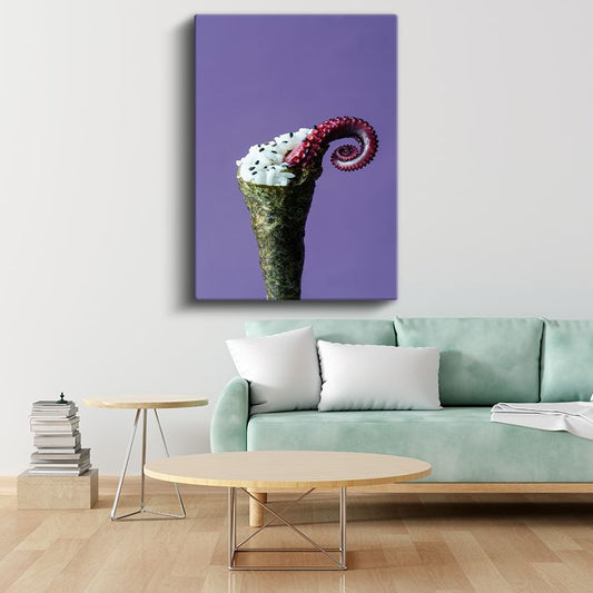 Ahtapot Tentakeli - Deniz Mahsullü Sushi Sanatı Kanvas Tablo