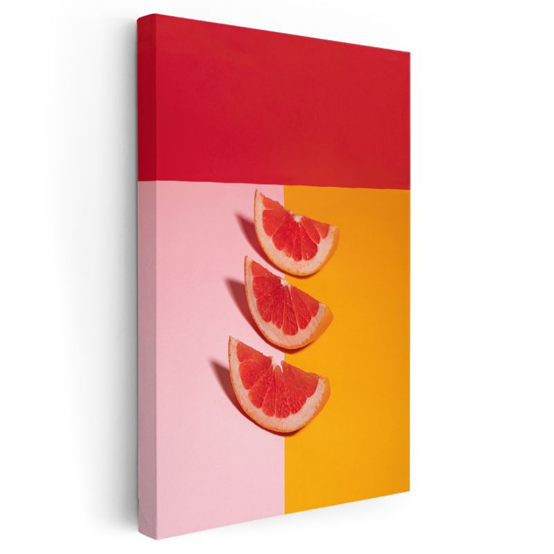 Greyfurt Dilimleri - Narenciye Kompozisyonu Kanvas Tablo