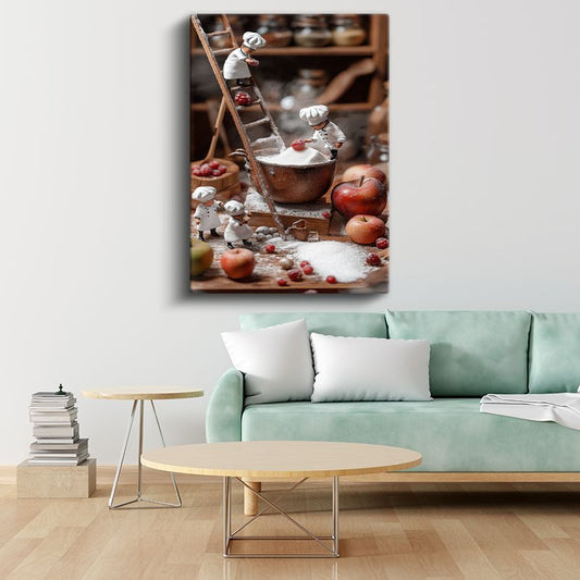 Minyatür Aşçılar - Tatlı Mutfak Macerası Kanvas Tablo