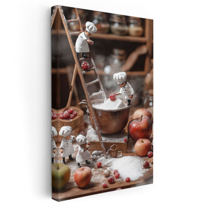 Minyatür Aşçılar - Tatlı Mutfak Macerası Kanvas Tablo