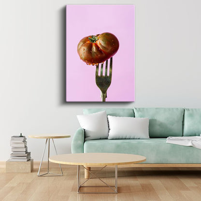 Sulu Domates - Minimalist Mutfak Sanatı Kanvas Tablo