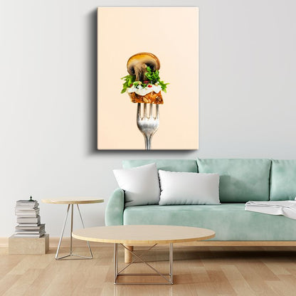 Gurme Mantar - Lezzetli Aperatif Sunumu Kanvas Tablo