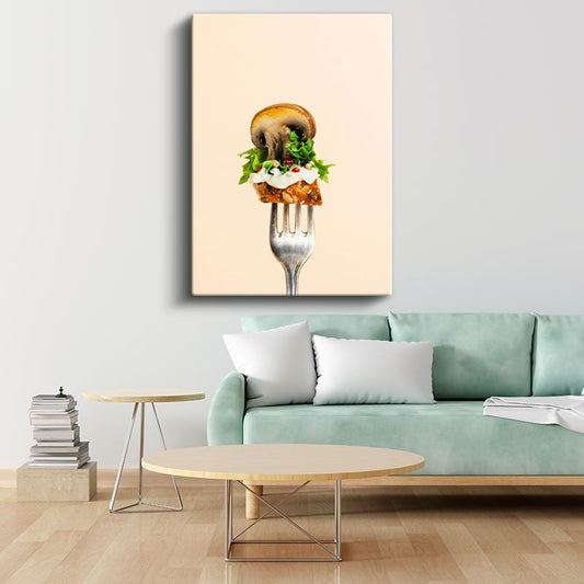 Gurme Mantar - Lezzetli Aperatif Sunumu Kanvas Tablo