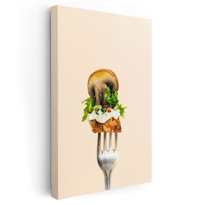 Gurme Mantar - Lezzetli Aperatif Sunumu Kanvas Tablo