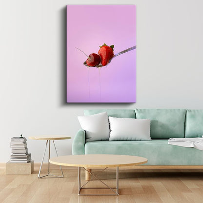 Ballı Çilekler - Tatlı Kaşık Serisi Kanvas Tablo