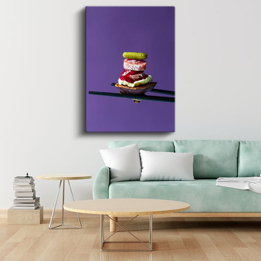 Mini Gurme Kulesi - Çubukla Sunulan Lezzetler Kanvas Tablo