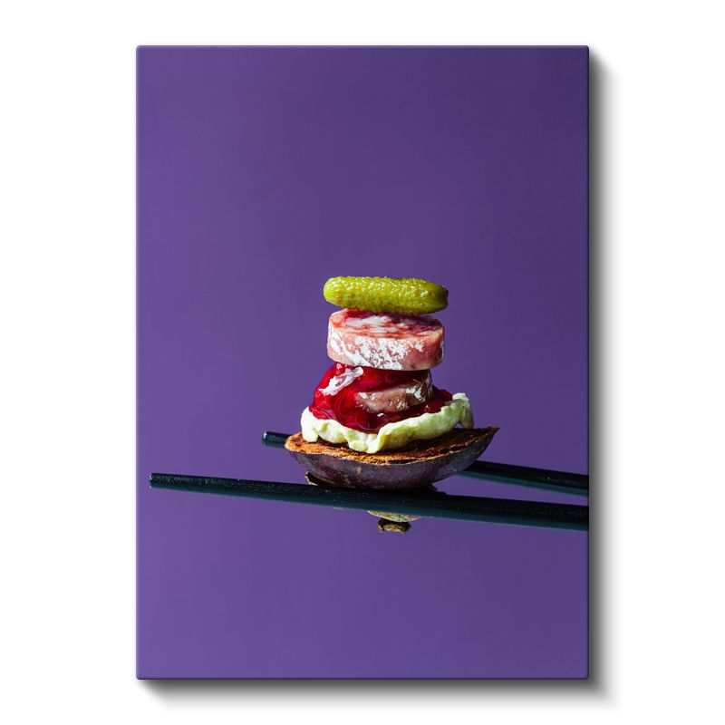 Mini Gurme Kulesi - Çubukla Sunulan Lezzetler Kanvas Tablo