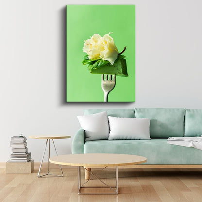 Tereyağı Sanatı - Çatalla Sunulan Nefis Detay Kanvas Tablo