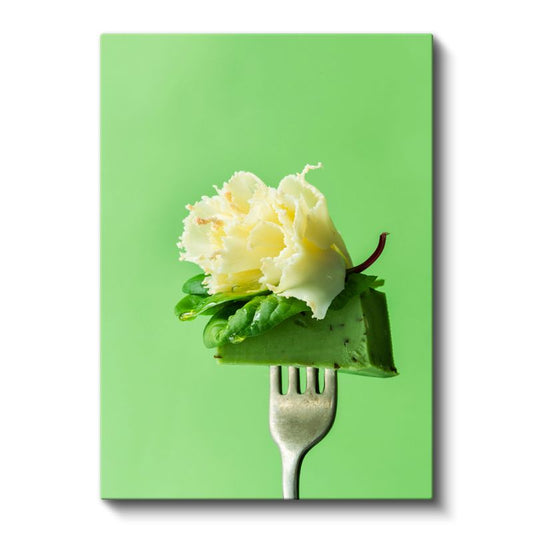 Tereyağı Sanatı - Çatalla Sunulan Nefis Detay Kanvas Tablo