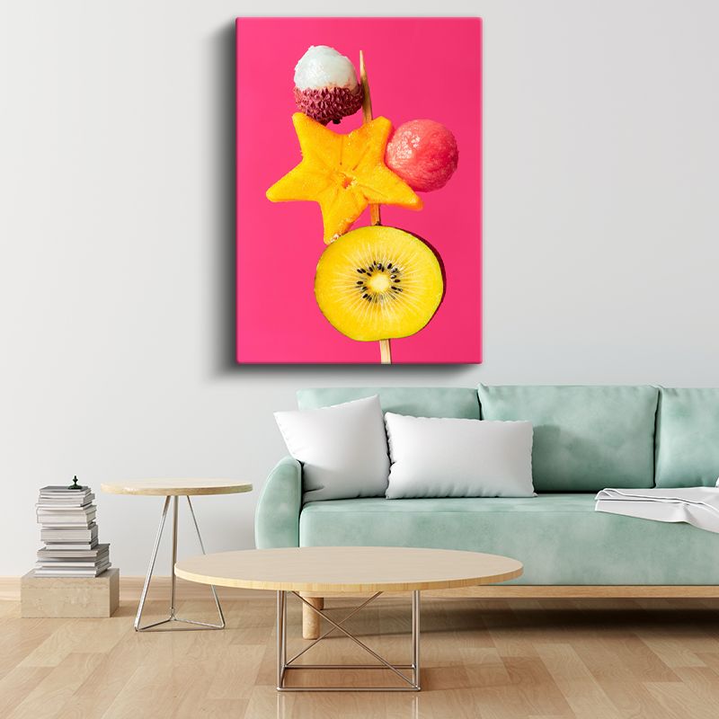 Tropik Meyve Şişi - Renkli Meyveler ve Dondurma Kanvas Tablo