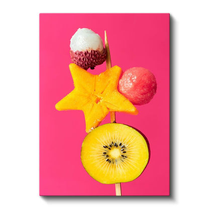 Tropik Meyve Şişi - Renkli Meyveler ve Dondurma Kanvas Tablo