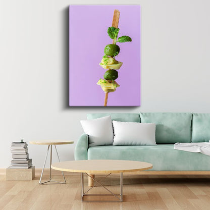 Akdeniz Lezzeti - Zeytin ve Peynir Şişi Kanvas Tablo