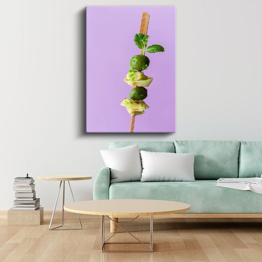 Akdeniz Lezzeti - Zeytin ve Peynir Şişi Kanvas Tablo