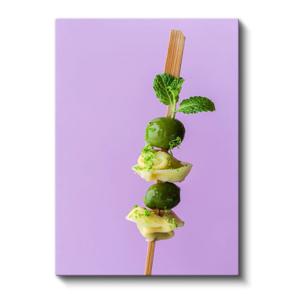 Akdeniz Lezzeti - Zeytin ve Peynir Şişi Kanvas Tablo