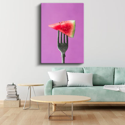 Yaz Serinliği - Çataldaki Karpuz Dilimi Kanvas Tablo