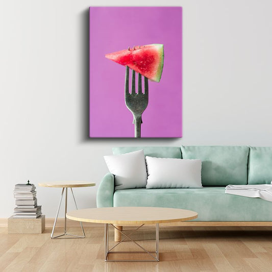 Yaz Serinliği - Çataldaki Karpuz Dilimi Kanvas Tablo