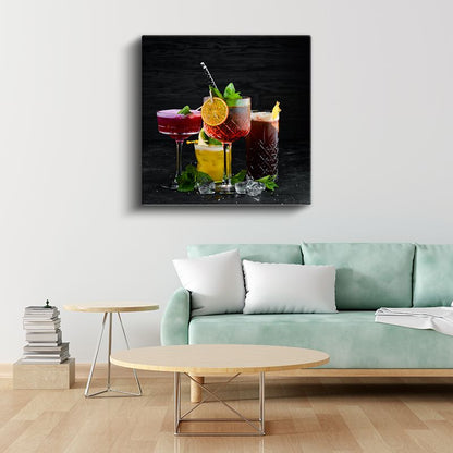 Kokteyl Sanatı - Renkli İçecekler Koleksiyonu Kanvas Tablo