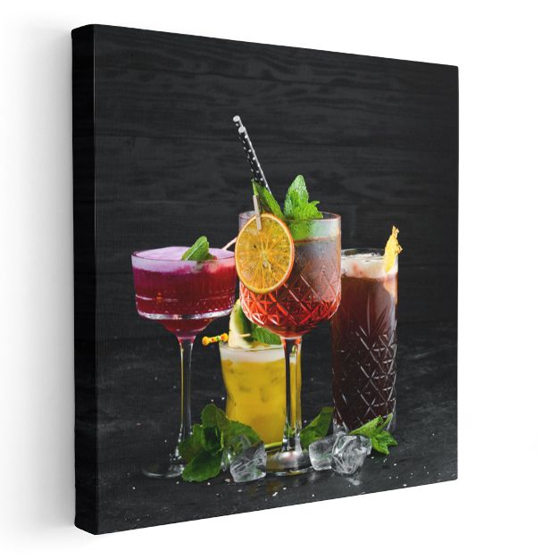 Kokteyl Sanatı - Renkli İçecekler Koleksiyonu Kanvas Tablo