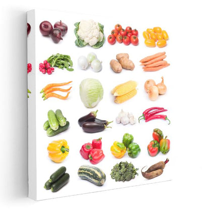 Sebze Çeşitleri - Taze Bahçe Ürünleri Kanvas Tablo