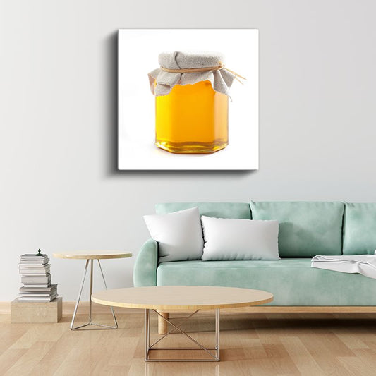Altın Nektar - Saf Bal Kavanozu Kanvas Tablo
