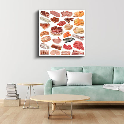 Et Çeşitleri - Gurme Protein Kaynakları Kanvas Tablo