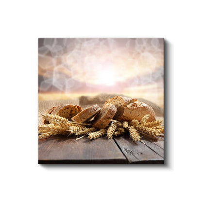 Fırından Taze - Rustik Ekmek ve Buğday Kanvas Tablo