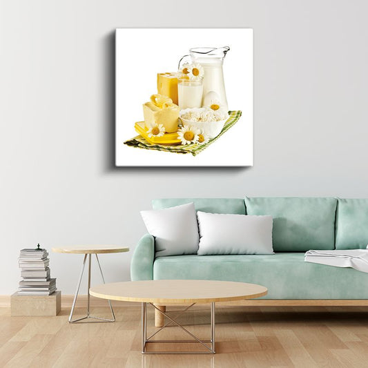 Süt Ürünleri - Doğal Lezzetler Kanvas Tablo