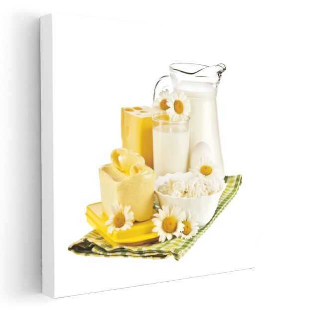 Süt Ürünleri - Doğal Lezzetler Kanvas Tablo