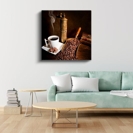 Kahve Çekirdekleri - Geleneksel Kahve Keyfi Kanvas Tablo