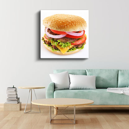 Hamburger - Fast Food Klasiği Kanvas Tablo