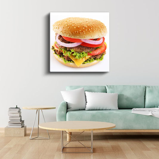 Hamburger - Fast Food Klasiği Kanvas Tablo