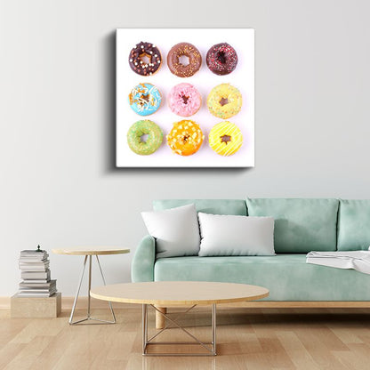 Renkli Donutlar - Tatlı Ziyafet Kanvas Tablo