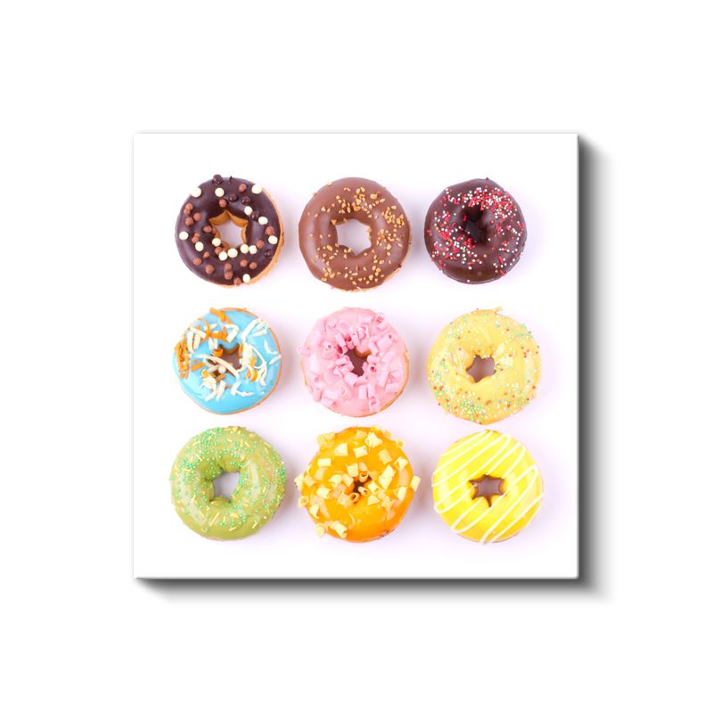 Renkli Donutlar - Tatlı Ziyafet Kanvas Tablo