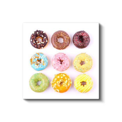 Renkli Donutlar - Tatlı Ziyafet Kanvas Tablo