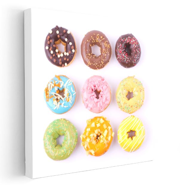 Renkli Donutlar - Tatlı Ziyafet Kanvas Tablo