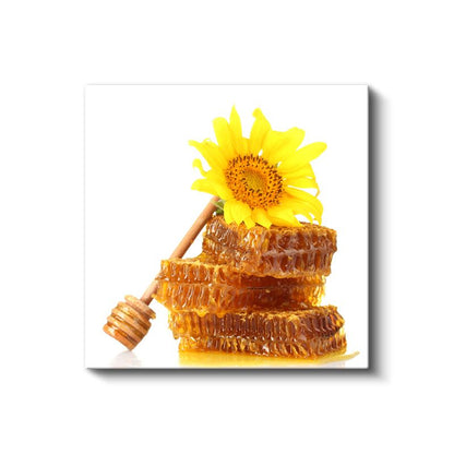 Altın Bal Peteği - Ayçiçeği Dokunuşlu Tatlı Lezzet Kanvas Tablo