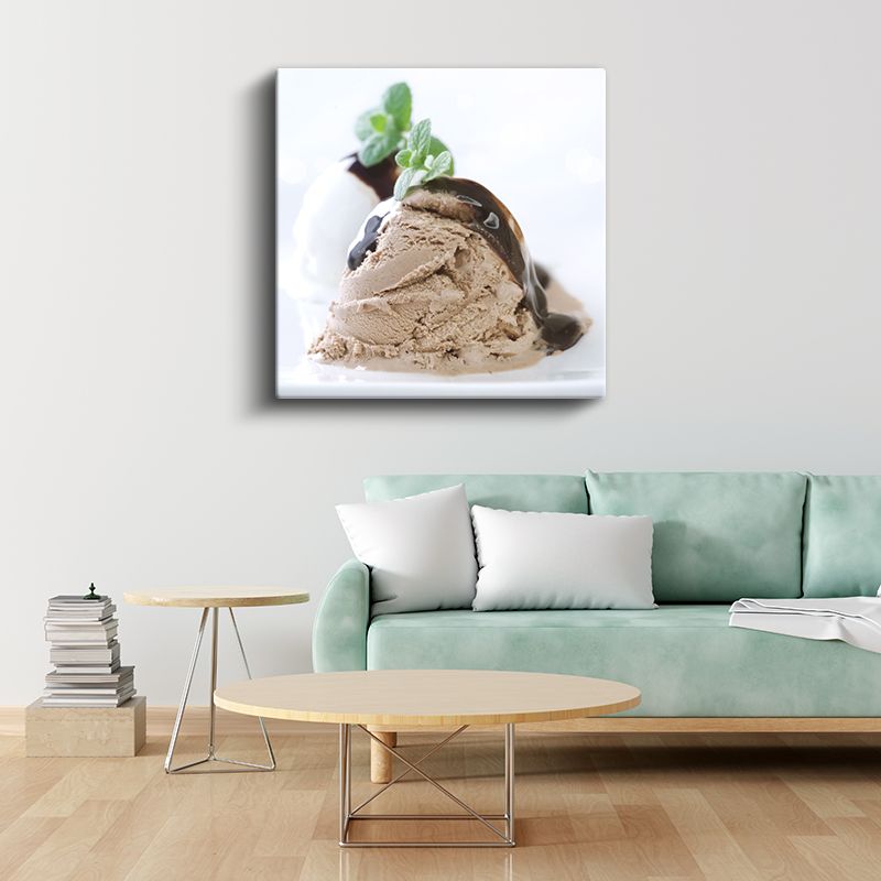 Çikolatalı Dondurma - Naneli Tatlı Serinlik Kanvas Tablo