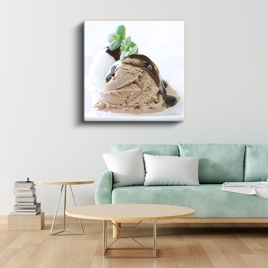 Çikolatalı Dondurma - Naneli Tatlı Serinlik Kanvas Tablo