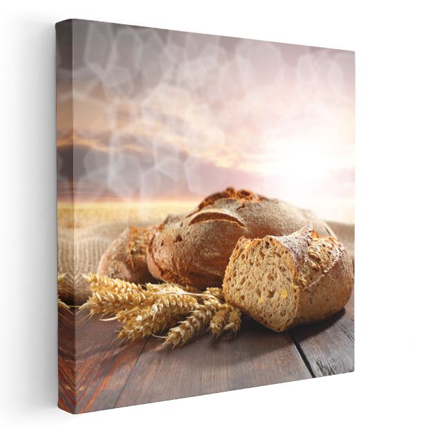 Ev Yapımı Ekmek - Buğday Başaklı Geleneksel Lezzet Kanvas Tablo