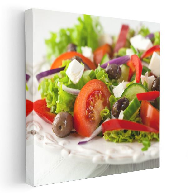 Akdeniz Salatası - Taze Sebzeli Sağlıklı Sunum Kanvas Tablo