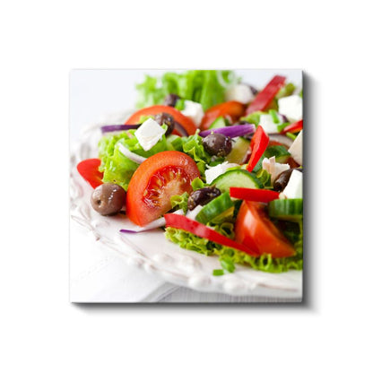Renkli Salata Tabağı - Zeytinli Peynirli Akdeniz Lezzeti Kanvas Tablo